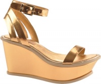 BCBG Max Azria Women's Harris Flatforms,Golden Specio,9.5 M US