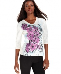 Style&co. Sport's latest top is casual-luxe with a soft fit and studded floral print.