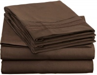 Clara Clark 1800 Regal Series 4pc Bed Sheet Set - Cal King, Chocolate Brown, Clara Clark 1800 Regal Series 4pc Bed Sheet Set - Cal King, Chocolate Brown,