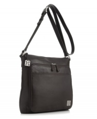 Giani Bernini blends function and fashion for this well-appointed leather crossbody that's finished in a classic hue. Giani Bernini blends function and fashion for this well-appointed leather crossbody that's finished in a classic hue.