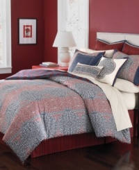 A majestic palace awaits with this Palace Blockprint duvet cover set from Martha Stewart Collection. Featuring an intricate and exotic print in bold red and navy blue hues, this set comes complete with a bedskirt and shams for a regal presentation. A majestic palace awaits with this Palace Blockprint duvet cover set from Martha Stewart Collection. Featuring an intricate and exotic print in bold red and navy blue hues, this set comes complete with a bedskirt and shams for a regal presentation.