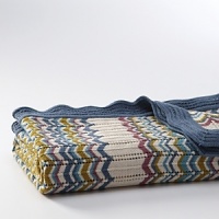 Embellished with a multicolored stripe, this luxurious throw is a chic addition to any home. Embellished with a multicolored stripe, this luxurious throw is a chic addition to any home.