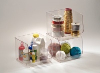 InterDesign Linus Stacking Organizer Bin, Clear, Large InterDesign Linus Stacking Organizer Bin, Clear, Large