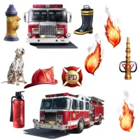 RoomMates RMK1125SCS Fire Brigade Peel & Stick Wall Decal RoomMates RMK1125SCS Fire Brigade Peel & Stick Wall Decal