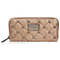 Michael Kors Quilted Studs Zip Around Continental in Metallic Nickel Michael Kors Quilted Studs Zip Around Continental in Metallic Nickel