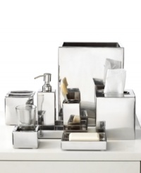 Mirror, mirror. Featuring a polished mirrored surface in rust-resistant, two-ply 18/10 stainless steel, the Modern tissue holder from Roselli Trading Company adds a spa-like sensibility to your bath. Mirror, mirror. Featuring a polished mirrored surface in rust-resistant, two-ply 18/10 stainless steel, the Modern tissue holder from Roselli Trading Company adds a spa-like sensibility to your bath.