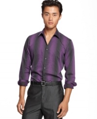 Pinstripes are out. These bold vertical bars give your workweek look a modern upgrade on this shirt from INC International Concepts. Pinstripes are out. These bold vertical bars give your workweek look a modern upgrade on this shirt from INC International Concepts.