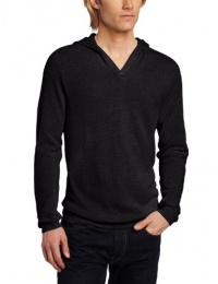 Calvin Klein Sportswear Men's V-Neck Box Textured Hoodie, Black, X-Large Calvin Klein Sportswear Men's V-Neck Box Textured Hoodie, Black, X-Large