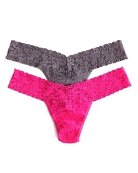 This low rise thong in soft, stretchy, lace is made for comfortable support: threaded with curve-hugging, ultra-thin elastic fibers. Style #4911 This low rise thong in soft, stretchy, lace is made for comfortable support: threaded with curve-hugging, ultra-thin elastic fibers. Style #4911