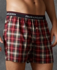 This Polo Ralph Lauren relaxed-fitting boxer short is crafted from soft, breathable cotton and adorned with a classic print. This Polo Ralph Lauren relaxed-fitting boxer short is crafted from soft, breathable cotton and adorned with a classic print.