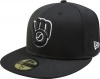 MLB Milwaukee Brewers Cooperstown Black with White 59FIFTY Fitted Cap