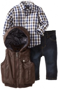 Kenneth Cole Baby-boys Infant Hooded Vest with Shirt and Jean Kenneth Cole Baby-boys Infant Hooded Vest with Shirt and Jean