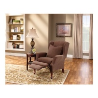 Sure Fit Stretch Pique Wing Recliner Slipcover, Chocolate