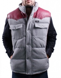Blac Label Men's Vest Jacket Coat Wool Peacoat Faux Leather Tisa LRG DGK Coogi Blac Label Men's Vest Jacket Coat Wool Peacoat Faux Leather Tisa LRG DGK Coogi