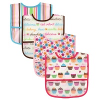 Luvable Friends 4 Count Water Resistant Bibs with Crumb Catcher Pocket, Pink Luvable Friends 4 Count Water Resistant Bibs with Crumb Catcher Pocket, Pink