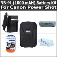 Battery Kit For Canon PowerShot SD4500IS SD4500 ELPH 510 HS ELPH 520 HS ELPH 530 HS Digital Camera Incudes Extended Replacement NB-9L (1000 mAH) Lithium-Ion Battery + Ac/Dc Rapid Travel Charger + Deluxe Hard Shell Case + LCD Screen Protectors Battery Kit For Canon PowerShot SD4500IS SD4500 ELPH 510 HS ELPH 520 HS ELPH 530 HS Digital Camera Incudes Extended Replacement NB-9L (1000 mAH) Lithium-Ion Battery + Ac/Dc Rapid Travel Charger + Deluxe Hard Shell Case + LCD Screen Protectors
