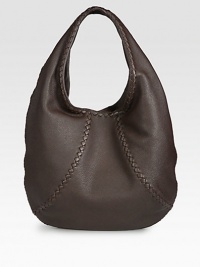 Soft pebble-grain leather, finished with woven seams and a roomy interior.Shoulder strap, 9½ drop Magnetic closure One inside zip pocket Two inside open pockets Suede lining 14½W X 18½H X 1D Made in Italy Soft pebble-grain leather, finished with woven seams and a roomy interior.Shoulder strap, 9½ drop Magnetic closure One inside zip pocket Two inside open pockets Suede lining 14½W X 18½H X 1D Made in Italy