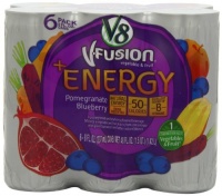 V8 V-Fusion Energy Drink, Pomegranate Blueberry, 8-Ounce (Pack of 24) V8 V-Fusion Energy Drink, Pomegranate Blueberry, 8-Ounce (Pack of 24)