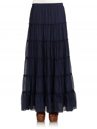 THE LOOKTiered ruffle detailElastic waistGentle ruchingTHE FITAbout 40 from waist to hemTHE MATERIALSilkFully linedCARE & ORIGINDry cleanImportedModel shown is 5'11 (180cm) wearing US size Small. THE LOOKTiered ruffle detailElastic waistGentle ruchingTHE FITAbout 40 from waist to hemTHE MATERIALSilkFully linedCARE & ORIGINDry cleanImportedModel shown is 5'11 (180cm) wearing US size Small.