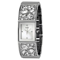GUESS Women's U0002L1 Bejeweled Bracelet Silver-Tone Watch GUESS Women's U0002L1 Bejeweled Bracelet Silver-Tone Watch