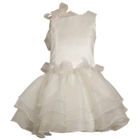 Bonnie Jean Toddler Girls Size 2T Ivory Satin Organza Spring Dress Bonnie Jean Toddler Girls Size 2T Ivory Satin Organza Spring Dress