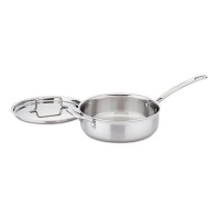 Cuisinart MCP33-24H MultiClad Pro Stainless 3-1/2-Quart Saute with Helper and Cover Cuisinart MCP33-24H MultiClad Pro Stainless 3-1/2-Quart Saute with Helper and Cover