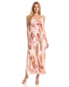 Calvin Klein Women's Maxi Dress, Hibiscus Multi, X-Small