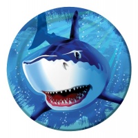 Creative Converting Shark Splash Round Dinner Plates, 8 Count Creative Converting Shark Splash Round Dinner Plates, 8 Count