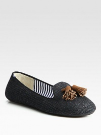 Preppy staple crafted of Scottish-inspired wool tweed, topped with double suede tassels. Wool tweed upper with suede tasselsLeather liningRubber solePadded insoleImportedThis style runs true to size. We recommend ordering your usual size for a standard fit. Preppy staple crafted of Scottish-inspired wool tweed, topped with double suede tassels. Wool tweed upper with suede tasselsLeather liningRubber solePadded insoleImportedThis style runs true to size. We recommend ordering your usual size for a standard fit.