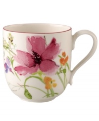 Prolong spring with the lively Mariefleur mug. Splashy colors adorn premium white porcelain edged in red and designed for everyday dining. Mix and match with New Cottage dinnerware, also by Villeroy & Boch. Prolong spring with the lively Mariefleur mug. Splashy colors adorn premium white porcelain edged in red and designed for everyday dining. Mix and match with New Cottage dinnerware, also by Villeroy & Boch.