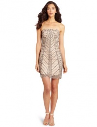 Adrianna Papell Women's Strapless Fully Beaded Cocktail Dress, Nude, 10 Adrianna Papell Women's Strapless Fully Beaded Cocktail Dress, Nude, 10