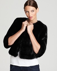 Enliven your everyday style with a plush DKNY fur jacket. The luxe layer lends exotic attraction to a polished sheath dress just as well as jeans and a tee. Enliven your everyday style with a plush DKNY fur jacket. The luxe layer lends exotic attraction to a polished sheath dress just as well as jeans and a tee.