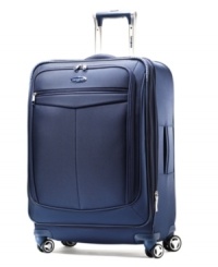 Made for travel's twists and turns with four multi-directional spinner wheels that easily mimic your movements and always follow your lead. An innovative design combines the unrivaled protection of a durable hardside construction with a fully-stocked interior that makes organized travel a given. 10-year warranty. Made for travel's twists and turns with four multi-directional spinner wheels that easily mimic your movements and always follow your lead. An innovative design combines the unrivaled protection of a durable hardside construction with a fully-stocked interior that makes organized travel a given. 10-year warranty.