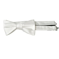 Countess Mara Men's Solid Satin Pre-tied Bow Tie