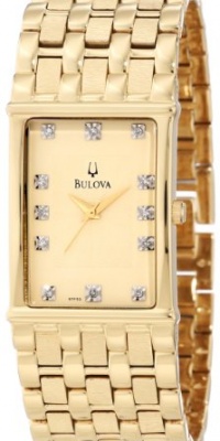 Bulova Men's 97F52 Diamond Accented Gold-Tone Steel Watch Bulova Men's 97F52 Diamond Accented Gold-Tone Steel Watch