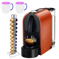Nespresso U-D50 Pure Orange + 16 oz. Stoneware Coffee Mug + CAPstore Vista 20 for Nespresso Capsules Nespresso U-D50 Pure Orange + 16 oz. Stoneware Coffee Mug + CAPstore Vista 20 for Nespresso Capsules