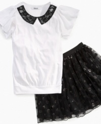 Fabulous shirt and sequin skirt by DKNY. Fabulous shirt and sequin skirt by DKNY.