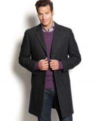 Crisp up when the temps drop with this handsome overcoat from Nautica. Crisp up when the temps drop with this handsome overcoat from Nautica.