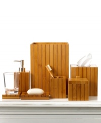 Retreat to the bath. With a sleek design in smooth bamboo wood, this Martha Stewart Collection canister offers the best of modern and natural worlds. Retreat to the bath. With a sleek design in smooth bamboo wood, this Martha Stewart Collection canister offers the best of modern and natural worlds.