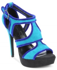Jessica Simpson's Bruno platform sandals feature a sexy open-toe and an ankle strap closure. Jessica Simpson's Bruno platform sandals feature a sexy open-toe and an ankle strap closure.