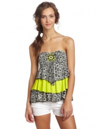 Rampage Juniors Strapless Top, Black/White, Large Rampage Juniors Strapless Top, Black/White, Large