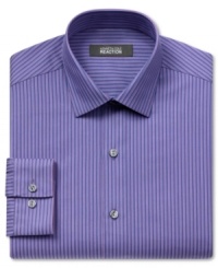 Tonal, textured stripes provide plenty of modern polish, making this slim-fitting dress shirt from Kenneth Cole Reaction a smart addition to any guy's tailored rotation. Tonal, textured stripes provide plenty of modern polish, making this slim-fitting dress shirt from Kenneth Cole Reaction a smart addition to any guy's tailored rotation.