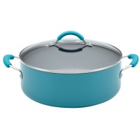 KitchenAid Aluminum Nonstick 7-1/2-Quart Covered Wide Stockpot, Peacock KitchenAid Aluminum Nonstick 7-1/2-Quart Covered Wide Stockpot, Peacock