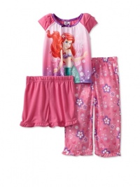 Little Mermaid Girl's 3-Piece Pajama Set, Pink, 4T Little Mermaid Girl's 3-Piece Pajama Set, Pink, 4T
