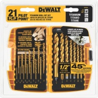 DEWALT DW1361 Titanium Pilot Point Drill Bit Set, 21-Piece DEWALT DW1361 Titanium Pilot Point Drill Bit Set, 21-Piece