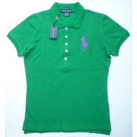 Polo Ralph Lauren Polo Skinny-Fit Big Pony Women's Polo Shirt - Bold Green - Large Polo Ralph Lauren Polo Skinny-Fit Big Pony Women's Polo Shirt - Bold Green - Large