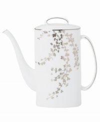 An instant classic from kate spade new york, this Gardner Street Platinum coffeepot exudes contemporary elegance. Stems of platinum foliage flourish on fine white bone china, creating a stylized two-tone floral motif to freshen up your formal table. An instant classic from kate spade new york, this Gardner Street Platinum coffeepot exudes contemporary elegance. Stems of platinum foliage flourish on fine white bone china, creating a stylized two-tone floral motif to freshen up your formal table.