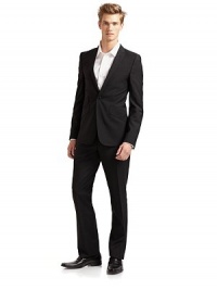 THE LOOKPeaked lapel with button opening One-button front Long sleeves with four button cuffs Single welt pocket at chest Three flap pockets at front Single vent at backTHE MATERIALVirgin wool Cupro liningCARE & ORIGINDry clean Imported THE LOOKPeaked lapel with button opening One-button front Long sleeves with four button cuffs Single welt pocket at chest Three flap pockets at front Single vent at backTHE MATERIALVirgin wool Cupro liningCARE & ORIGINDry clean Imported