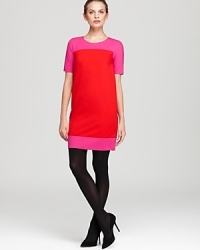Go from color blocking to color shocking as searing shades take a classic kate spade new york shift dress to new heights of chic. Accentuate the bold palette with sheer black tights. Go from color blocking to color shocking as searing shades take a classic kate spade new york shift dress to new heights of chic. Accentuate the bold palette with sheer black tights.
