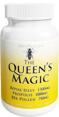 Queen's Magic Bee Pollen, Propolis & Royal Jelly , Pure All Natural, Highest Quality (Royal Jelly 1000mg, Propolis 750mg, Beepollen 1500mg) in 3 Daily Capsules